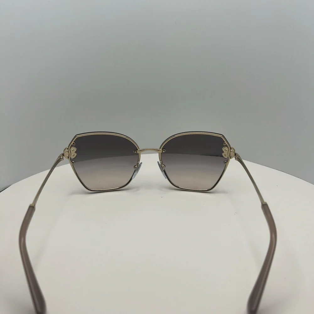 Bulgari Women's Gold and Brown Sunglasses - Picture 5 of 6